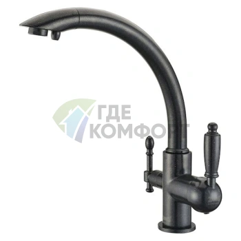 Смеситель для кухни Zorg Clean Water ZR 314: черный металл - фото 1