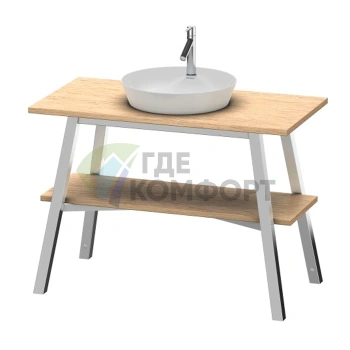 Консоль напольная деревянная Duravit Cape Cod 825x1120x570 мм с полкой, цвет Европейский дуб (CC953207676) - фото 1
