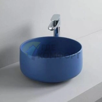 Накладная раковина ArtCeram Cognac 42 см без отверстия, цвет Blu Zaffiro (COL001 16 00 blu zaffiro) - фото 1