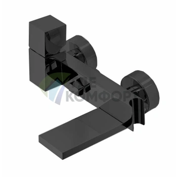 Смеситель наружный Bossini Cube с держателем для душевой лейки и гибким шлангом, черный матовый (Z004101.073) - фото 1