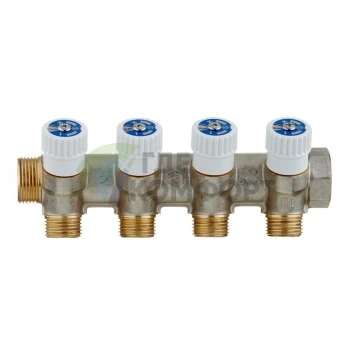 Коллектор Stout (SMB 6851 341204) 3/4 ВР(г) х 4 выхода 1/2 НР(ш) х 3/4 НР(ш) регулируeмый - фото 2