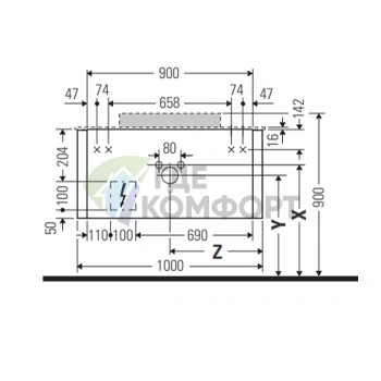Подвесная тумба Duravit Happy D.2 Plus 354x1000x480 мм, 1 ящик, белый глянец (HP493102222) - фото 2