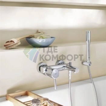 Смеситель Grohe Concetto для ванны с душевым гарнитуром - фото 3