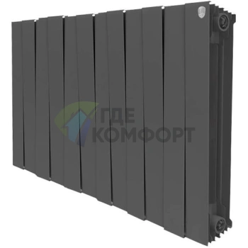 Радиатор биметаллический Royal Thermo Piano Forte 500 noir sable 12 секций-черный - фото 1