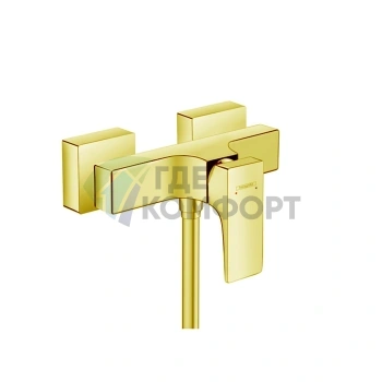 Настенный смеситель для душа Hansgrohe Metropol в золотом цвете (32560990) - фото 1