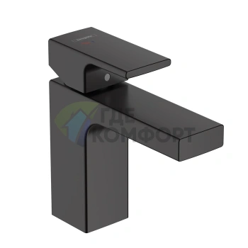 Смеситель для раковины Hansgrohe Vernis Shape матовый черный с донным клапаном (71594670) - фото 1
