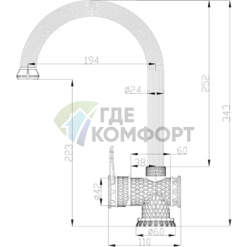 Смеситель Zorg Antic A 407K-BR для кухни в матовой бронзе - фото 2