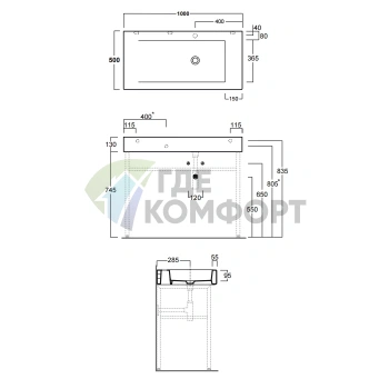 Стойки для раковины SIMAS Frozen хромированные (необходимо заказать штангу) - фото 2