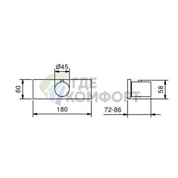 Термостатический смеситель для душа Fantini Milano Matt Gun Metal PVD (31 P5 G800B) - фото 2