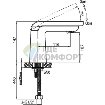 Смеситель для раковины Cezares Cosmo C LS-01 W0 - фото 3