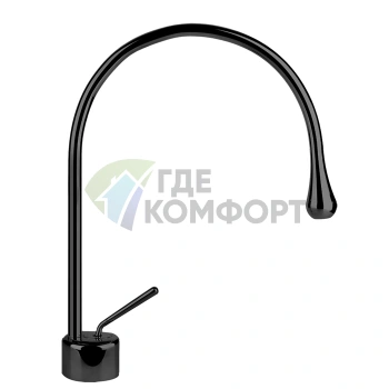 Смеситель для раковины Gessi Goccia на 1 отверстие с изливом 244 мм, черный (33602#299) - фото 1