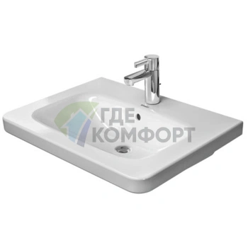Раковина Duravit DuraStyle для мебели с переливом и 3 отверстиями под смеситель, 650x480 мм, белый (2320650030) - фото 1