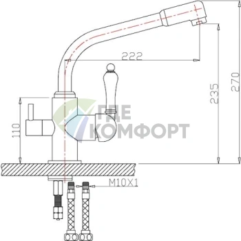 Смеситель для кухни Zorg ZR 319 YF-33 BR: Латунный, коричневый - фото 2