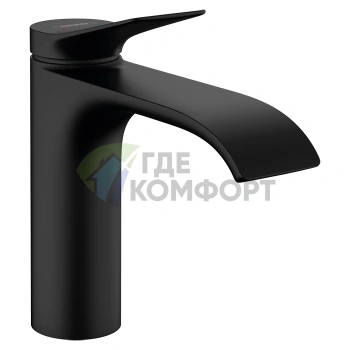 Смеситель для раковины Hansgrohe Vivenis 110 без донного клапана, матовый черный (75022670) - фото 1