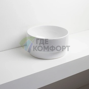 Раковина-чаша SIMAS Po-mo 37x19 см: для установки на столешницу, белая, без отверстия под смеситель (PO01bi)