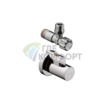 Элегантный угловой смеситель Hansgrohe с декоративной накладкой в хроме (13954000) - фото 1