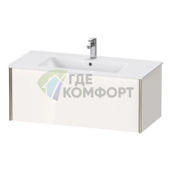Тумба подвесная Duravit XViu 400x1010x480 мм для раковины 233610, 1 ящик, белый глянцевый/champagne matt (XV40270B122) - фото 1