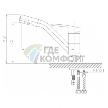 Стильный кухонный смеситель Zorg Clean Water ZR 400 KF-12 в антраците - фото 2
