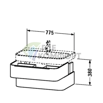Раковина DURAVIT Happy D2 80 см белая для мебели с отверстием под смеситель (2318800000) - фото 4
