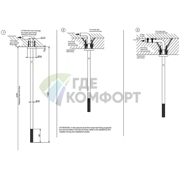 Потолочный излив GESSI 316 с дистанционным управлением (цвет brushed black metal PVD, пульт приобретается отдельно) (54499#707) - фото 2