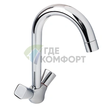 Смеситель для кухни Hansgrohe Logis с поворотным изливом и двумя ручками, хром (71280000) - фото 1