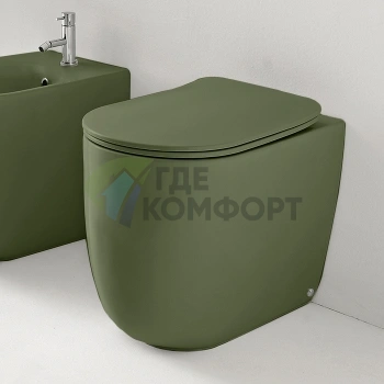 Унитаз подвесной Kerasan Nolida безободковый 55x35 см цвет Verde Muschio (531811) - фото 1