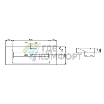Подвесная раковина BETTEAqua 140x49.5 см Glaze Plus белая без перелива (A052 HLW1) - фото 2