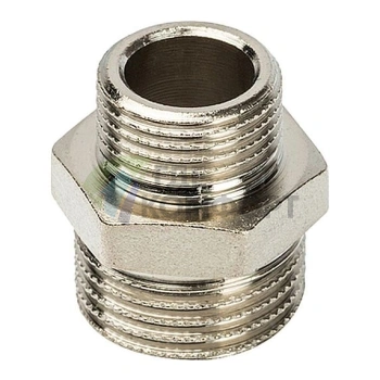 Ниппель STOUT НН переходной 1/2 x 3/8 никелированный - фото 1