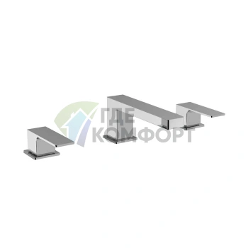 Смеситель для раковины Fantini Mint с донным клапаном, 3 отверстия, излив 140 мм, хром (34 02 F304) - фото 1