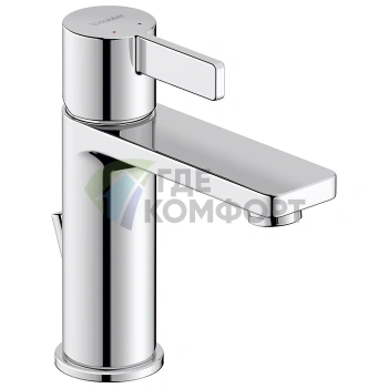 Смеситель для раковины Duravit D-Neo на 1 отверстие с донным клапаном, хром (DE1020001010) - фото 1