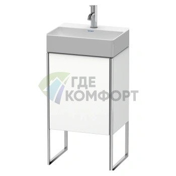 Тумба с раковиной Duravit XSquare 434х340 мм белая матовая с регулируемыми ножками и полкой (XS4441R1818) - фото 1