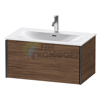 Тумба подвесная Duravit XViu 610x800x480 мм для раковины 234483, цвет walnut dark/черный матовый (XV40340B221) - фото 1