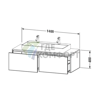 Подвесная тумба Duravit XSquare 1400 мм с двумя ящиками, белая глянцевая (XS4905M2222) - фото 2