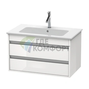 Тумба под раковину Duravit Ketho для ME by Starck с 2 ящиками, 480x800x475 мм, белый глянец (KT642902222) - фото 1