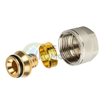 Фитинг STOUT компрессионный для труб из сшитого полиэтилена red 16x2-0x3/4 - фото 1