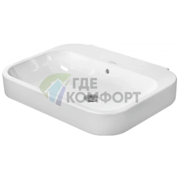 Раковина DURAVIT Happy D2 60x47.5 см без отверстия под смеситель, белая (2316600060) - фото 1