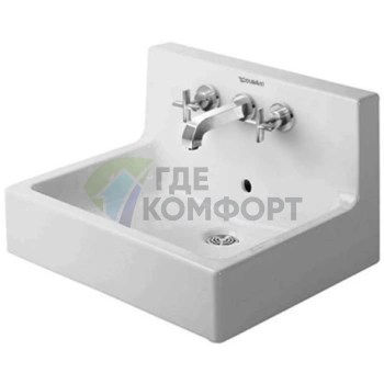 Раковина Duravit Vero 600x470 мм с системой перелива и креплением, белая (453600025) - фото 1