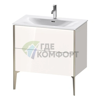 Подвесная тумба Duravit XViu с 2 ящиками, белый глянцевый/champagne matt, 591x810x480 мм (XV43020B122) - фото 1