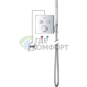 Термостат Grohe Grohtherm SmartControl для ванны с душем - фото 3