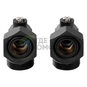 Набор нижнего подключения Royal Thermo угловой раздельный 3/4х3/4ЕК Черный - фото 2