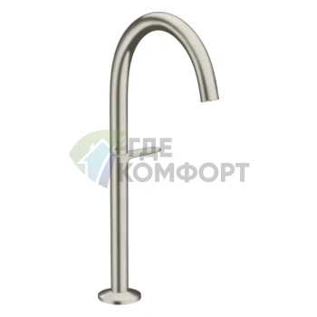 Смеситель для раковины AX One Sel 260 с функцией p-open в цвете «сталь» (48030800) - фото 1