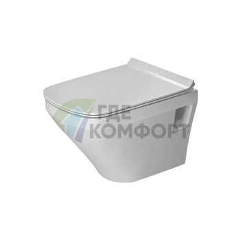Подвесной унитаз Duravit DURASTYLE Rimless с сиденьем с автозакрыванием (257109+006379)) - фото 1