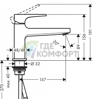 Смеситель для раковины Hansgrohe Metropol 100, хром (74502000) - фото 2
