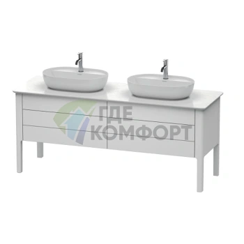 Напольная база Duravit Luv с 2 выдвижными ящиками, цвет белый шелковисто-матовый (LU9567B3636) - фото 1