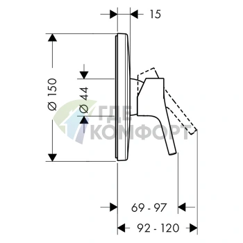 Смеситель для душа Hansgrohe Talis S встраиваемый, хром (72605000) - фото 2