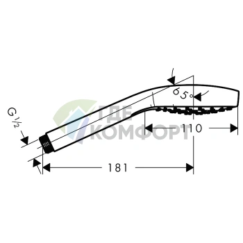 Ручной душ HG Croma Select E 110 с функцией 1jet Rain в матовом черном цвете (26814670) - фото 2