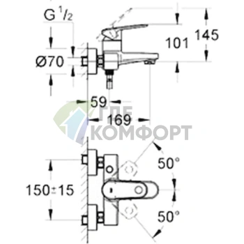 Смеситель для ванны с душем Zorg Sanitary ZR 114 W - фото 2