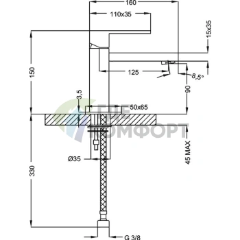 Смеситель для умывальника Cezares Levico LSM1 01 W0 хром - фото 2