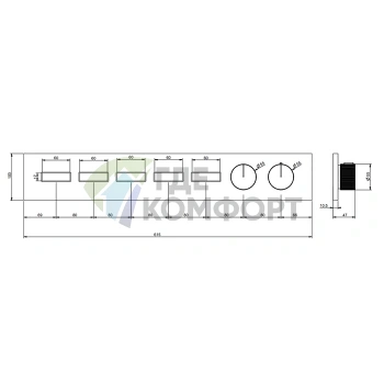 Термостат для душа Gessi Hi-Fi с подключением до 5 источников (хром) (63018#031) - фото 2