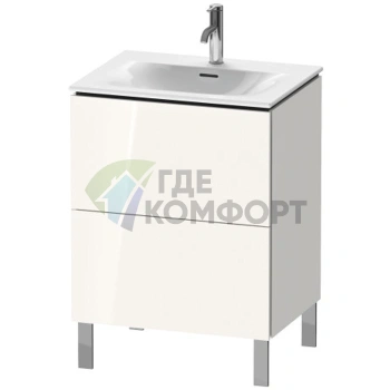 Тумба напольная под раковину Duravit L-Cube 234463, White High Gloss, 2 ящика, 704x620x481 мм (LC659502222) - фото 1